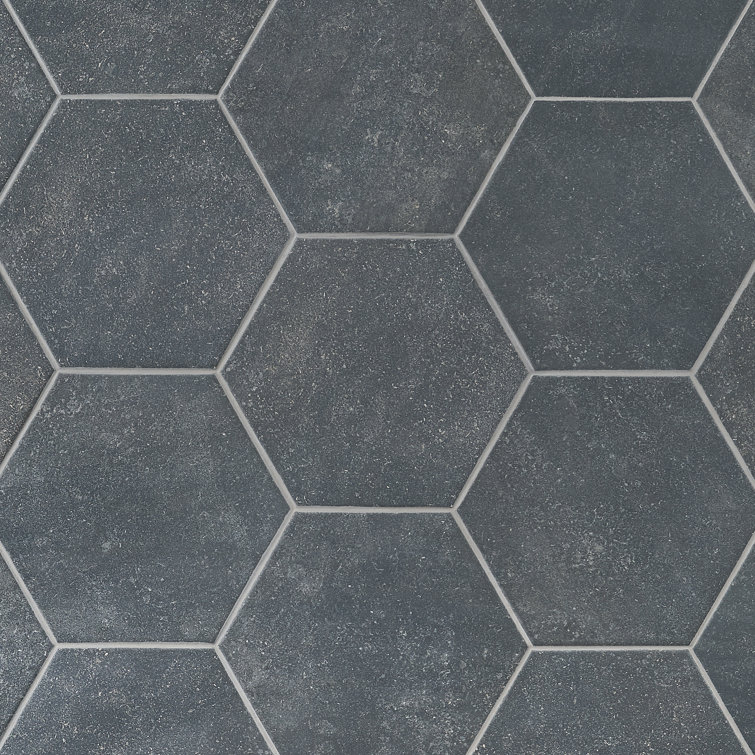 Lannister Matte Gray Hexagonal Porcelain Floor and Wall Tile