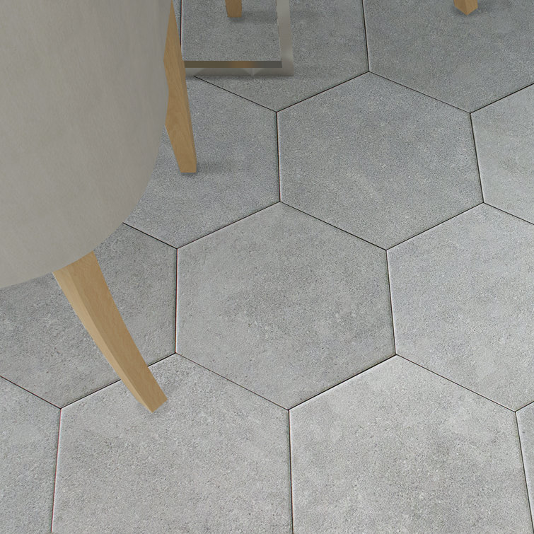 Lannister Gray Matte Hexagonal Porcelain Floor and Wall Tile