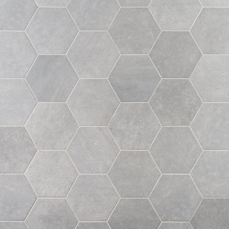 Lannister Gray Matte Hexagonal Porcelain Floor and Wall Tile