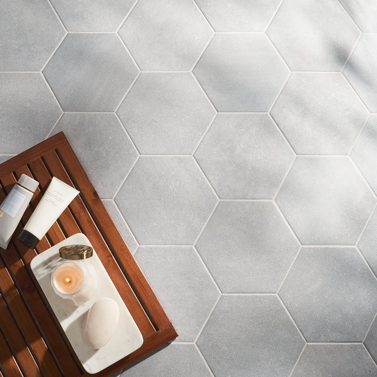 Lannister Gray Matte Hexagonal Porcelain Floor and Wall Tile