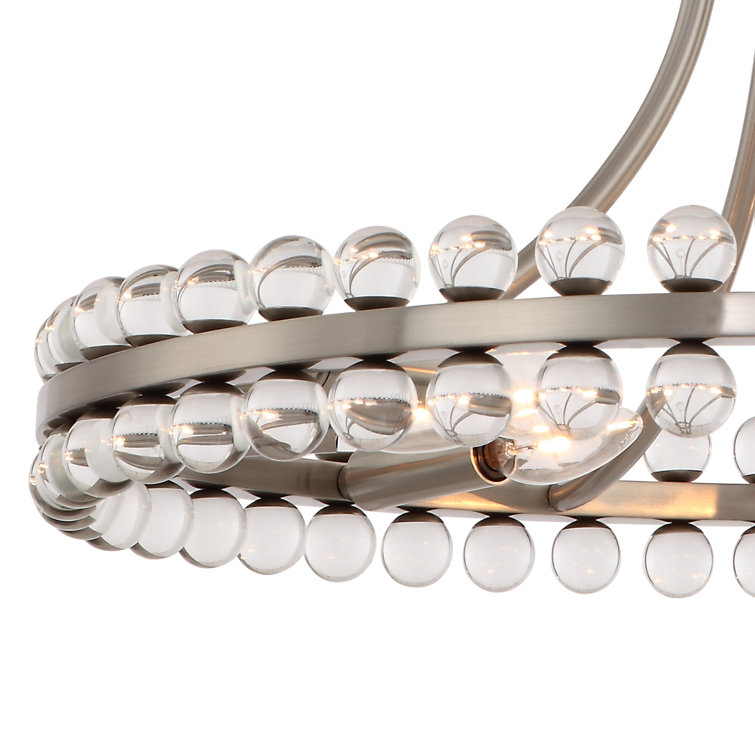 Brushed Nickel Glass Globe 4-Light Ceiling Mount