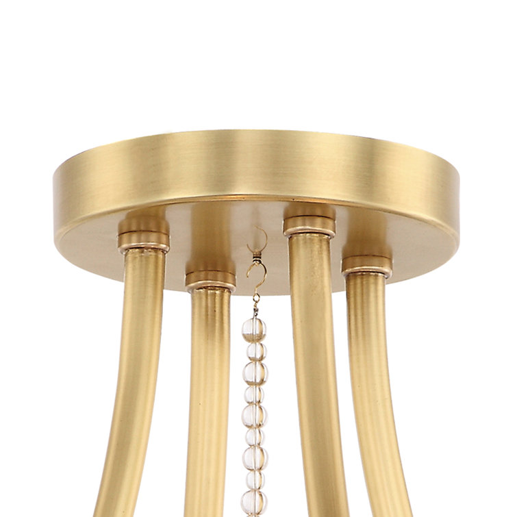 Clover Aged Brass 4-Light Globe Flush Mount with Glass Accents