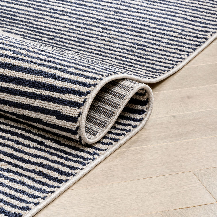 Ivory Geometric Flatweave Synthetic 5' x 7' Area Rug