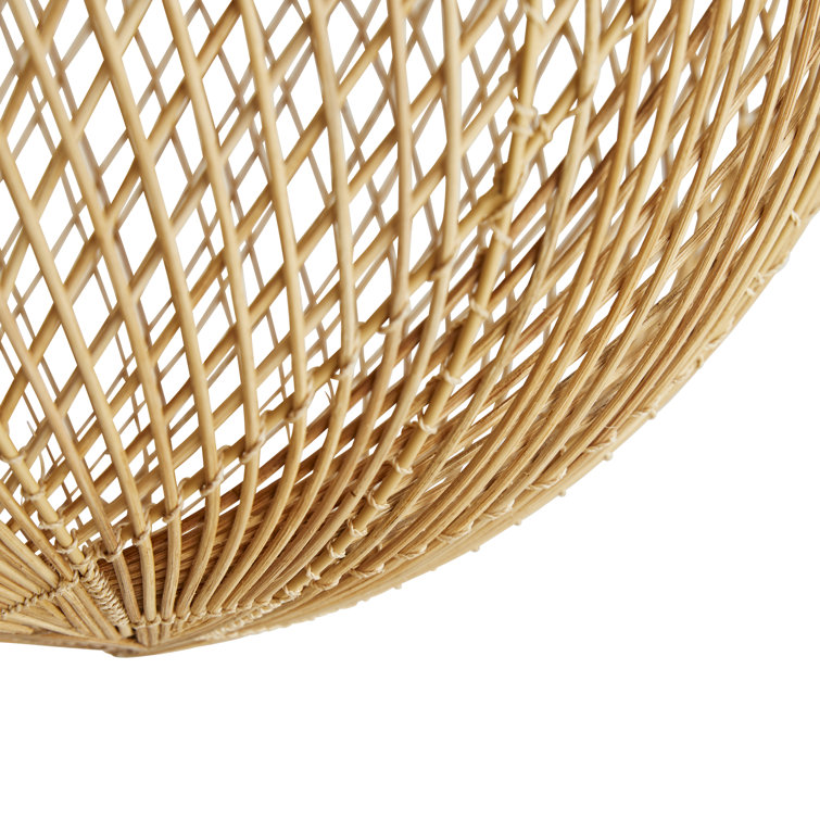 Indiana Antique Brass and Rattan Globe Pendant Light