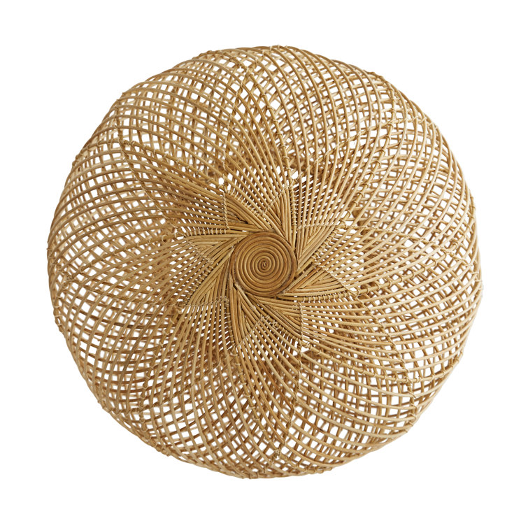 Indiana Antique Brass and Rattan Globe Pendant Light