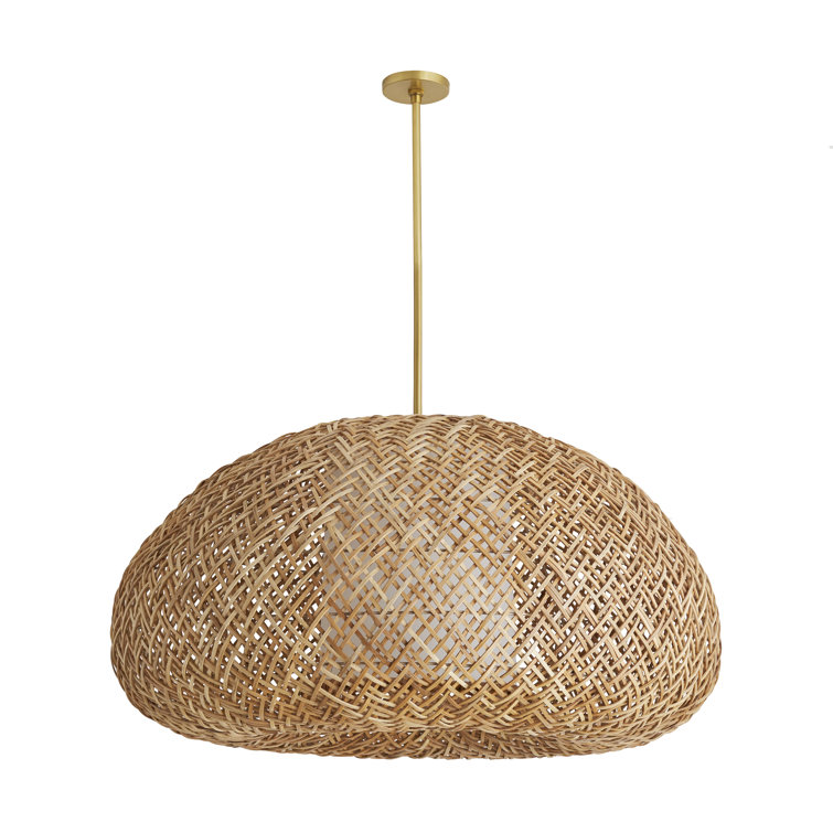 Ingrid 31" Brass and Glass Indoor/Outdoor Bowl Pendant