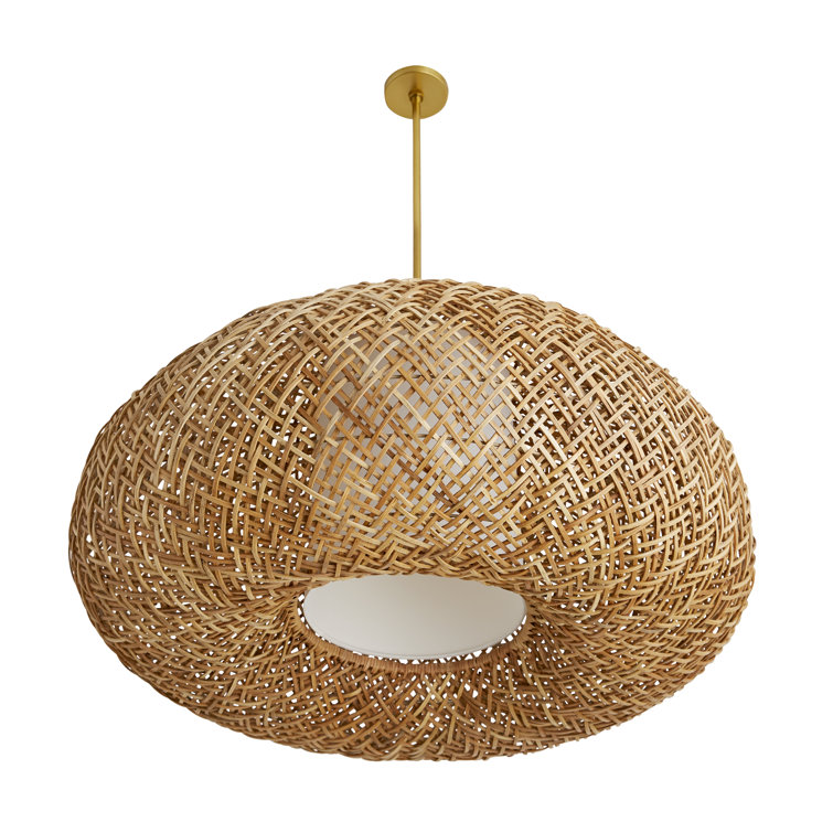 Ingrid 31" Brass and Glass Indoor/Outdoor Bowl Pendant