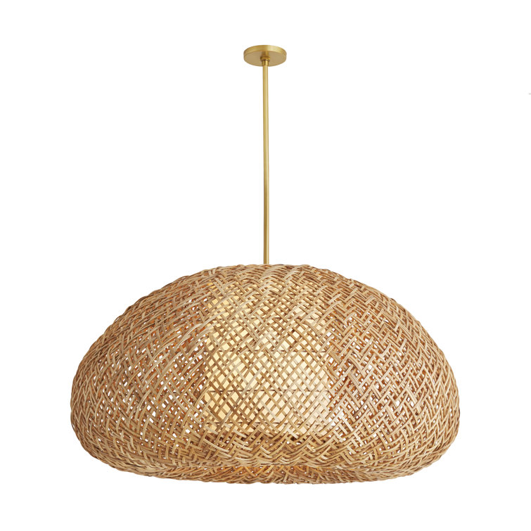 Ingrid 31" Brass and Glass Indoor/Outdoor Bowl Pendant