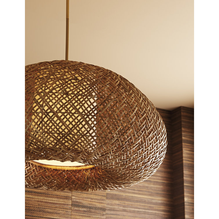 Ingrid 31" Brass and Glass Indoor/Outdoor Bowl Pendant
