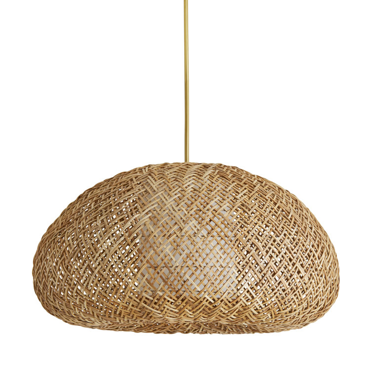 Ingrid 31" Brass and Glass Indoor/Outdoor Bowl Pendant
