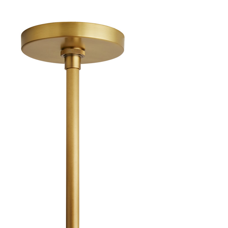 Harvey 19" Hand-Wrapped Rattan Pendant with Brass Accents