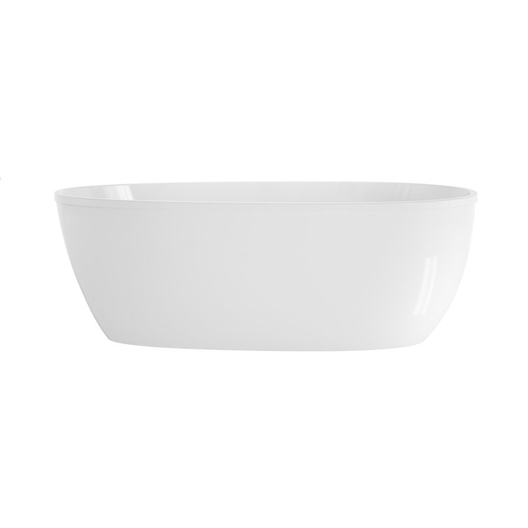 Stretto 67" White Acrylic Freestanding Soaking Bathtub