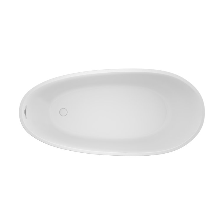 Stretto 67" White Acrylic Freestanding Soaking Bathtub