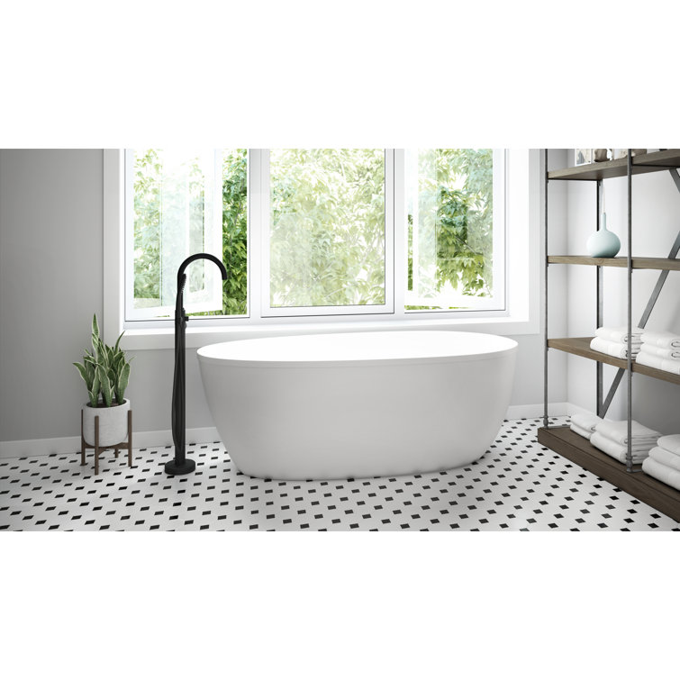 Stretto 67" White Acrylic Freestanding Soaking Bathtub