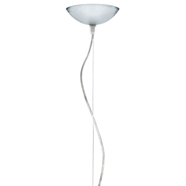 Matte White LED Sphere Pendant Light with Transparent Finish