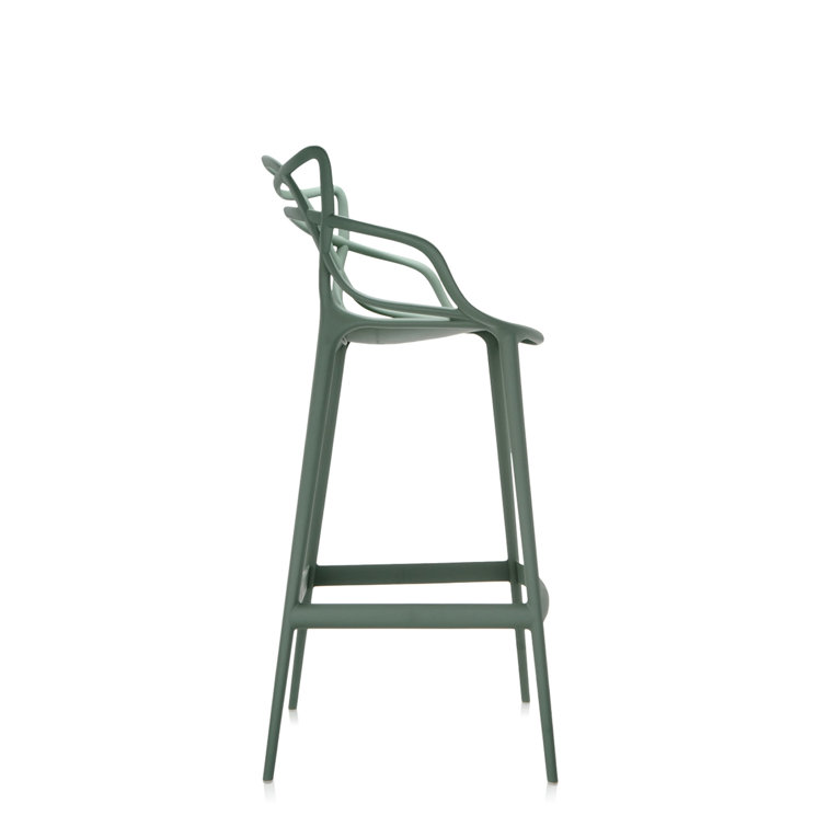 Sleek Masters 29.5" Gray and Black Modern Outdoor Stool
