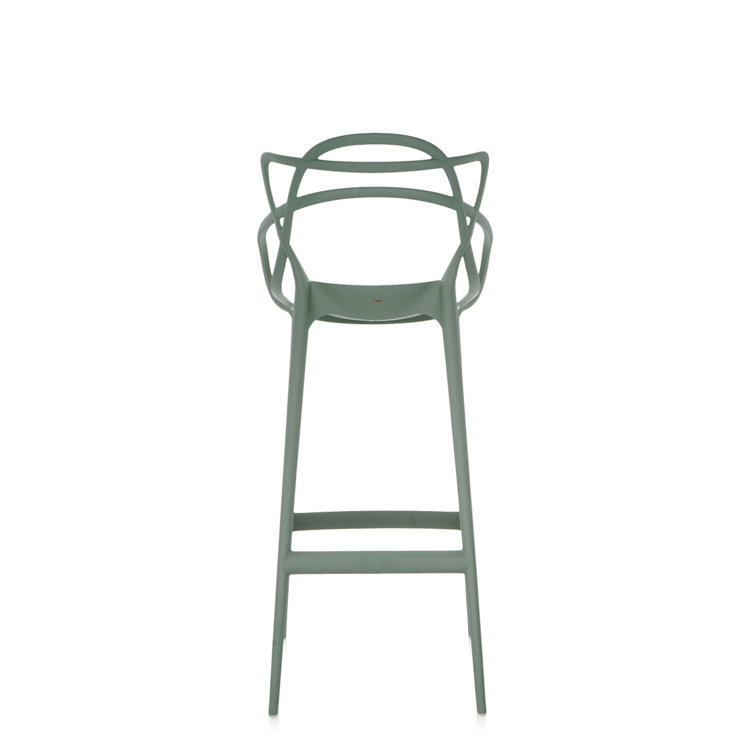 Sleek Masters 29.5" Gray and Black Modern Outdoor Stool