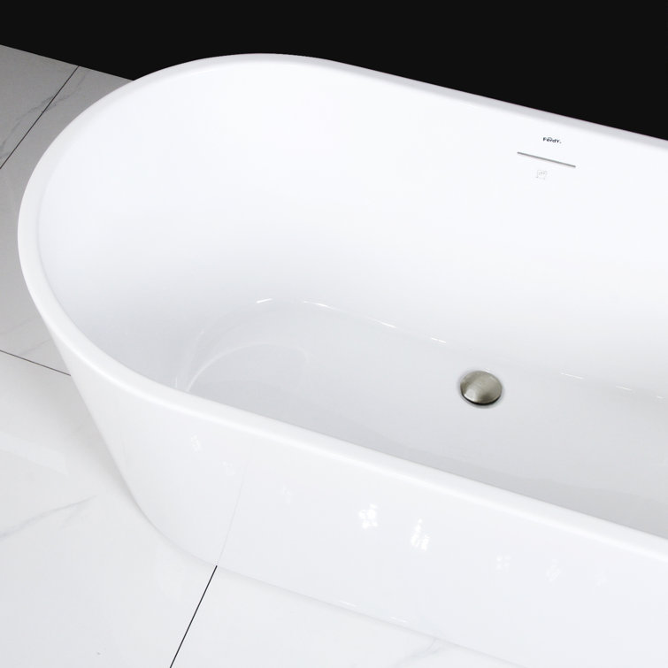 Shangri-La 59" Glossy White Acrylic Freestanding Bathtub