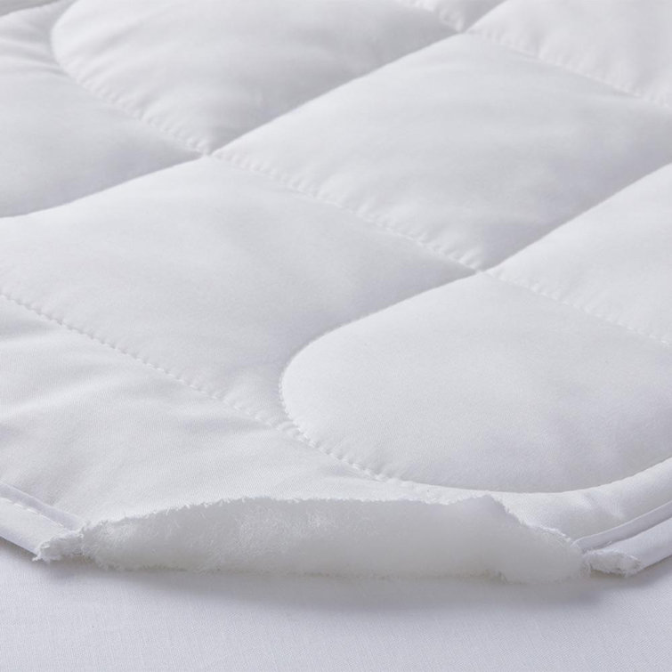 White Tencel Twin Mattress Pad with Cotton Cover