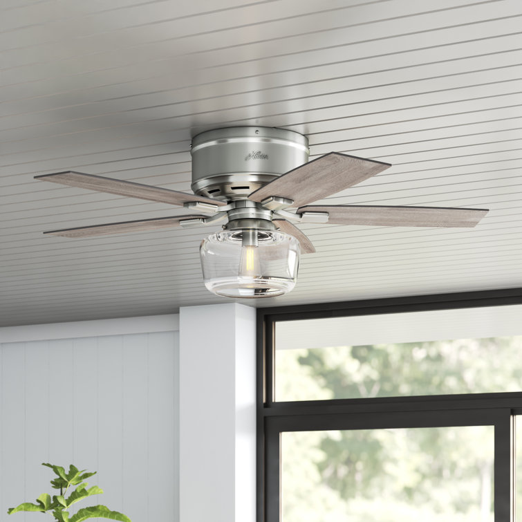 Brushed Nickel 44" Ceiling Fan with Remote and LED Light