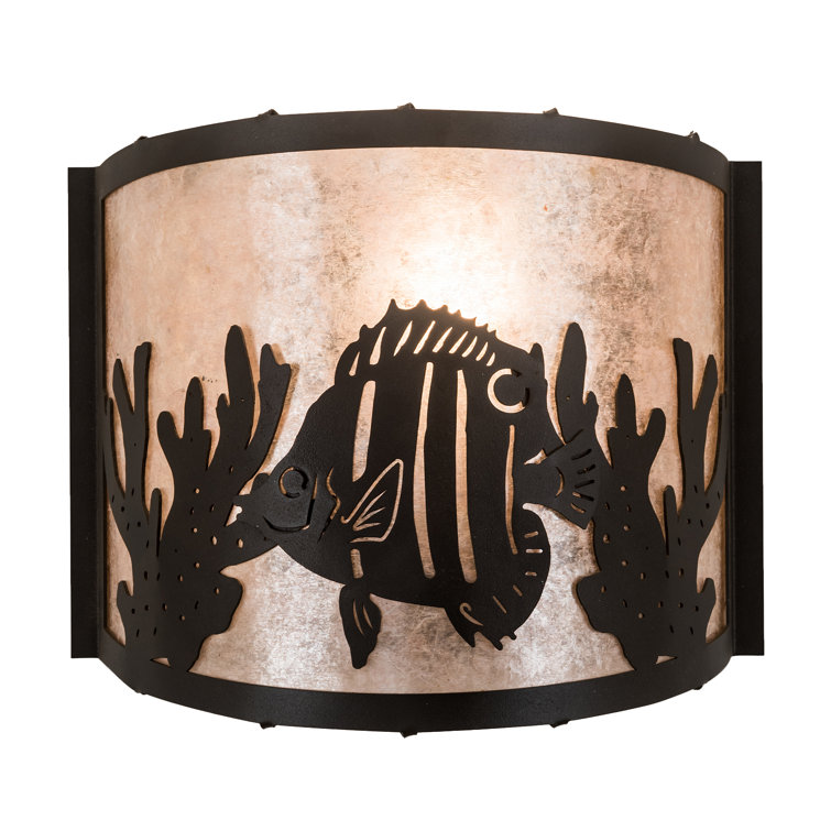 9.5'' Rustic Black Glass Shade Novelty Sconce