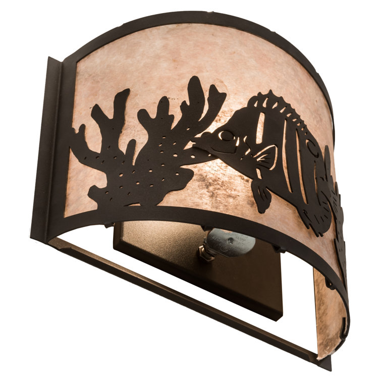 9.5'' Rustic Black Glass Shade Novelty Sconce