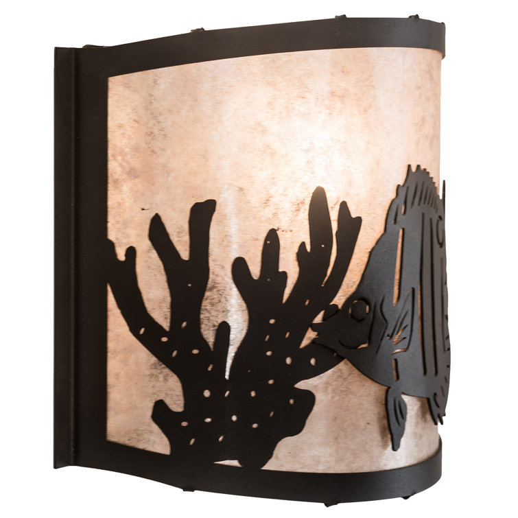 9.5'' Rustic Black Glass Shade Novelty Sconce