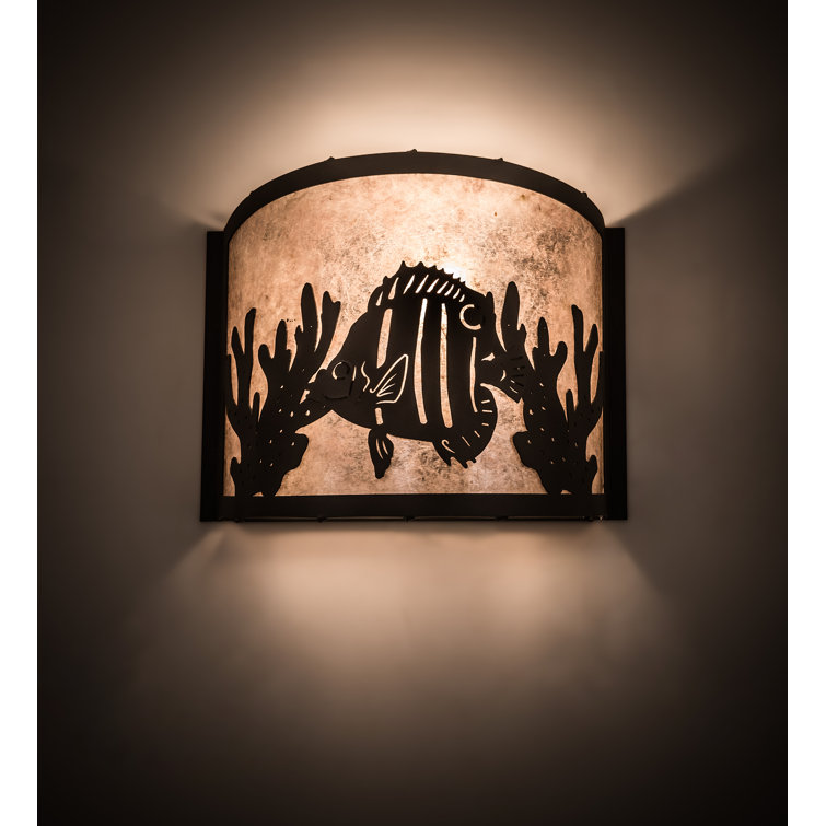 9.5'' Rustic Black Glass Shade Novelty Sconce