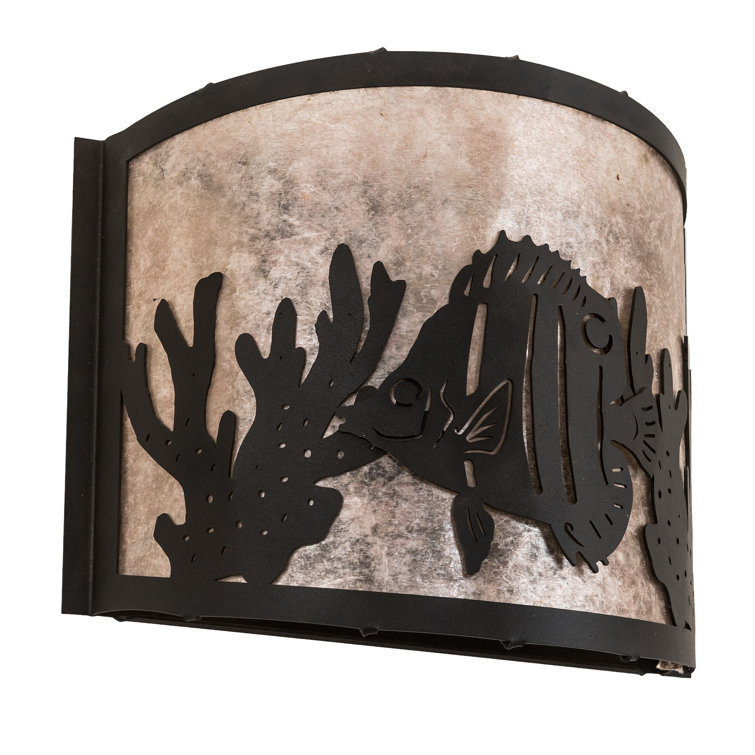 9.5'' Rustic Black Glass Shade Novelty Sconce