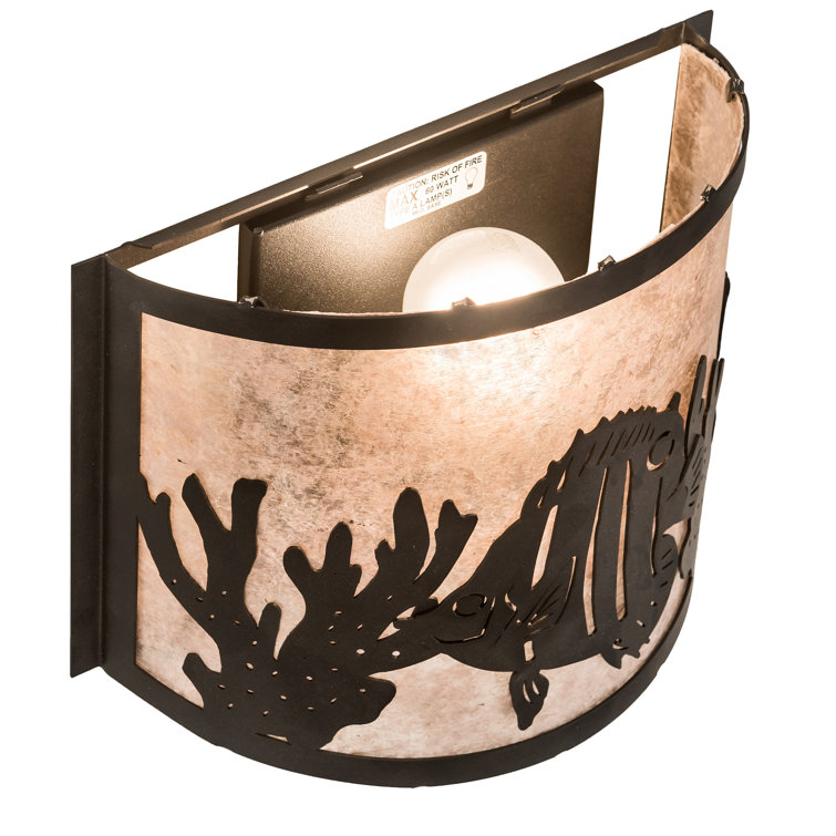 9.5'' Rustic Black Glass Shade Novelty Sconce