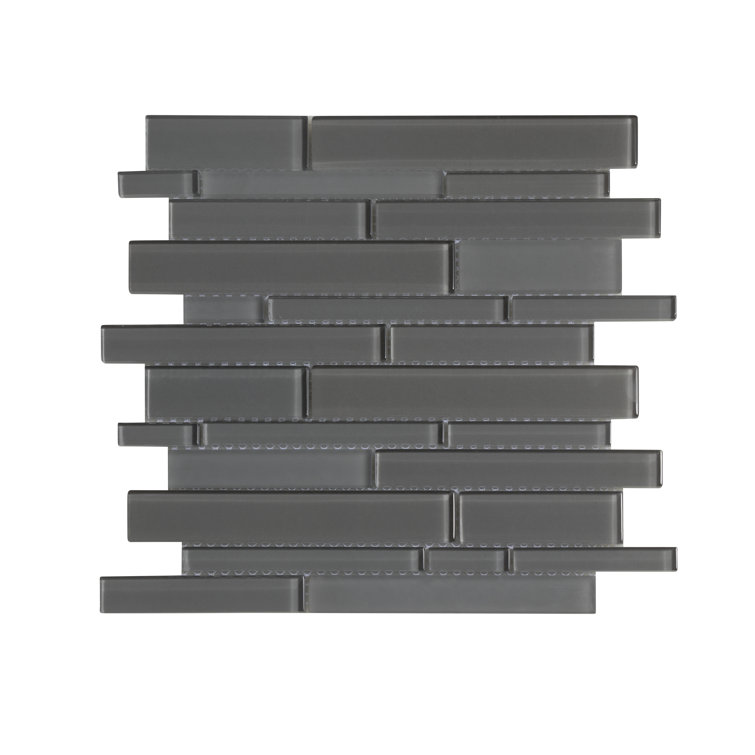 Dark Gray Glass Mosaic Wall Tile for Kitchen and Bathroom
