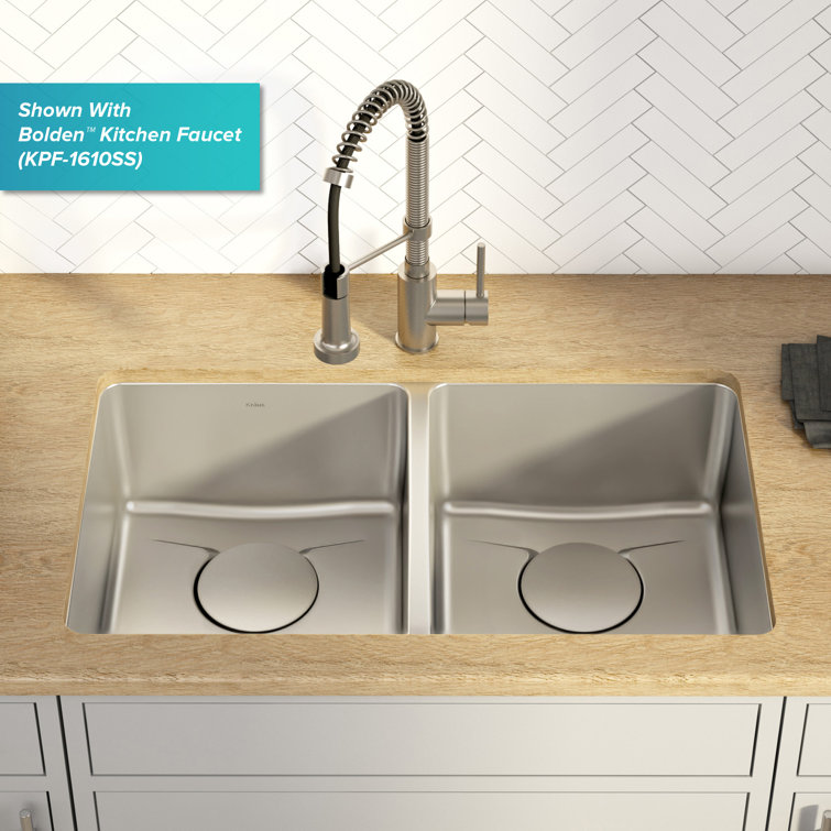 33-Inch Stainless Steel Undermount Double Bowl Kitchen Sink