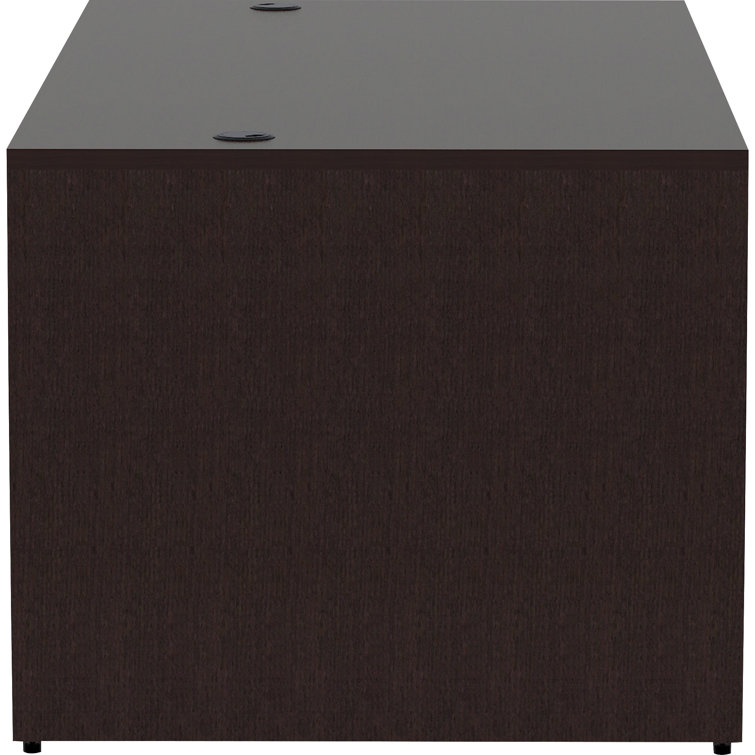 Espresso Laminate Rectangular Desk with Grommets