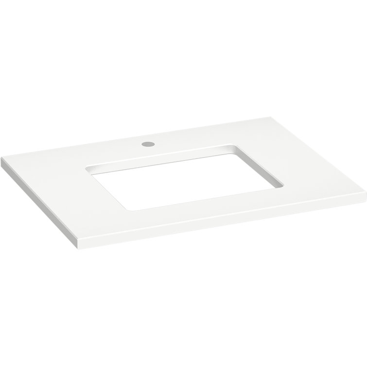Silestone Miami White Quartz 31-Inch Vanity Top with Rectangle Cutout