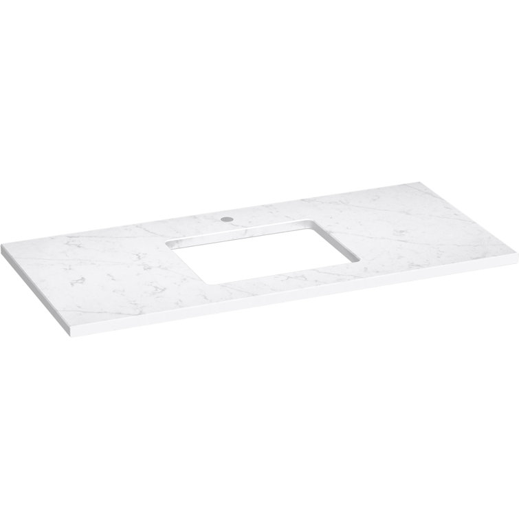 Silestone Eternal Statuario Quartz 49-Inch Vanity Top with Rectangle Cutout