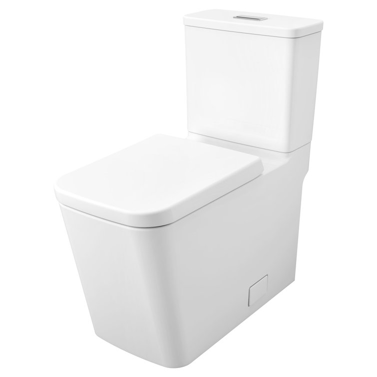 Alpine White Dual Flush Elongated Modern Toilet with Seat