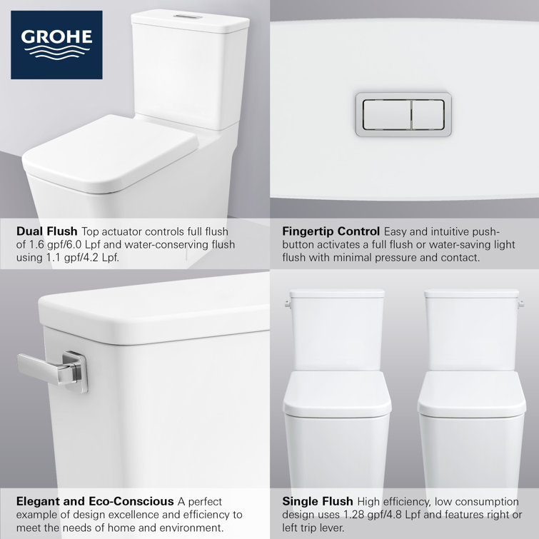 EcoLuxe Alpine White Dual Flush High-Efficiency Elongated Toilet