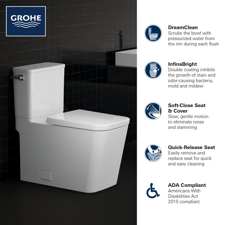 EcoLuxe Alpine White Dual Flush High-Efficiency Elongated Toilet