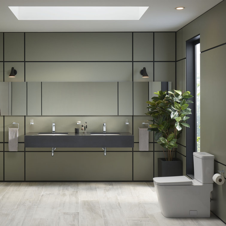 Alpine White Ceramic Rectangular Undermount Bathroom Sink