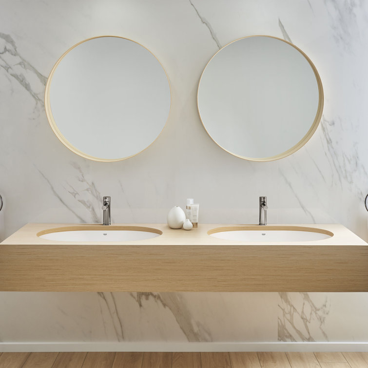 Essence Alpine White Oval Ceramic Undermount Bathroom Sink