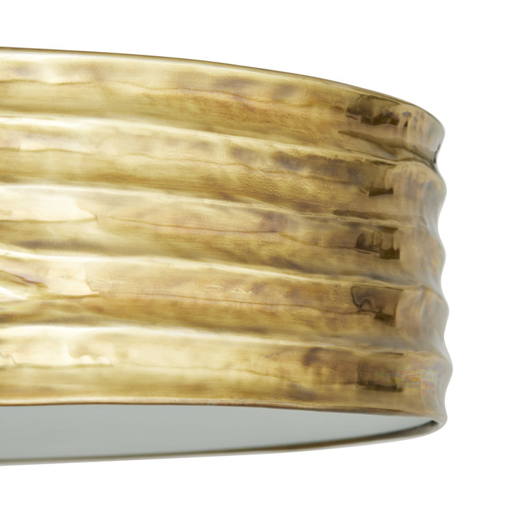 Antique Brass Drum Semi-Flush Mount Ceiling Light