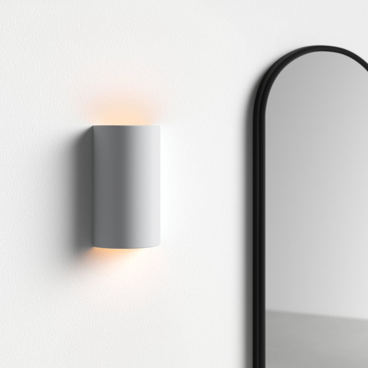 Bisque Ceramic Drum Shade Dimmable Sconce