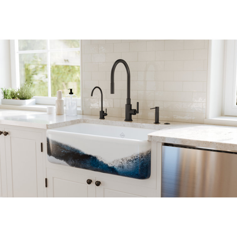 Lancaster 33" White Fireclay Farmhouse Apron Sink