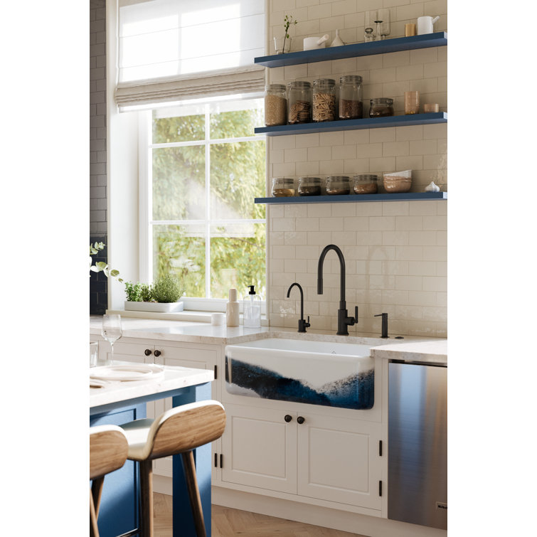 Lancaster 33" White Fireclay Farmhouse Apron Sink