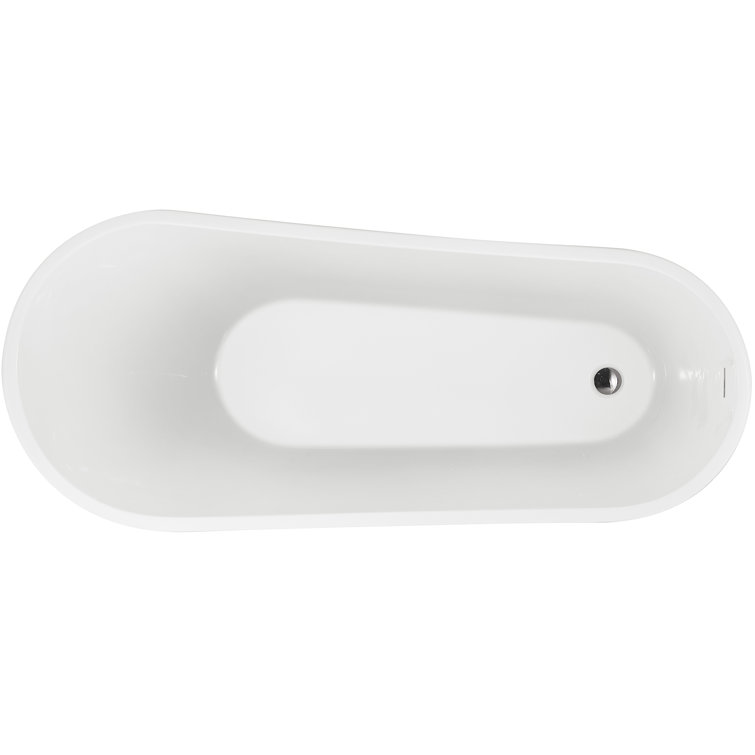 67" White Acrylic Freestanding Soaking Bathtub