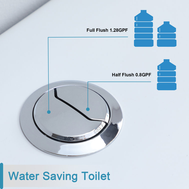 Compact White Vitreous China Dual Flush Round Toilet