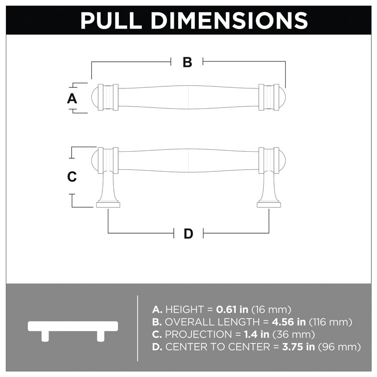 Champagne Bronze 6.3'' Industrial Bar Pull with Mounting Hardware