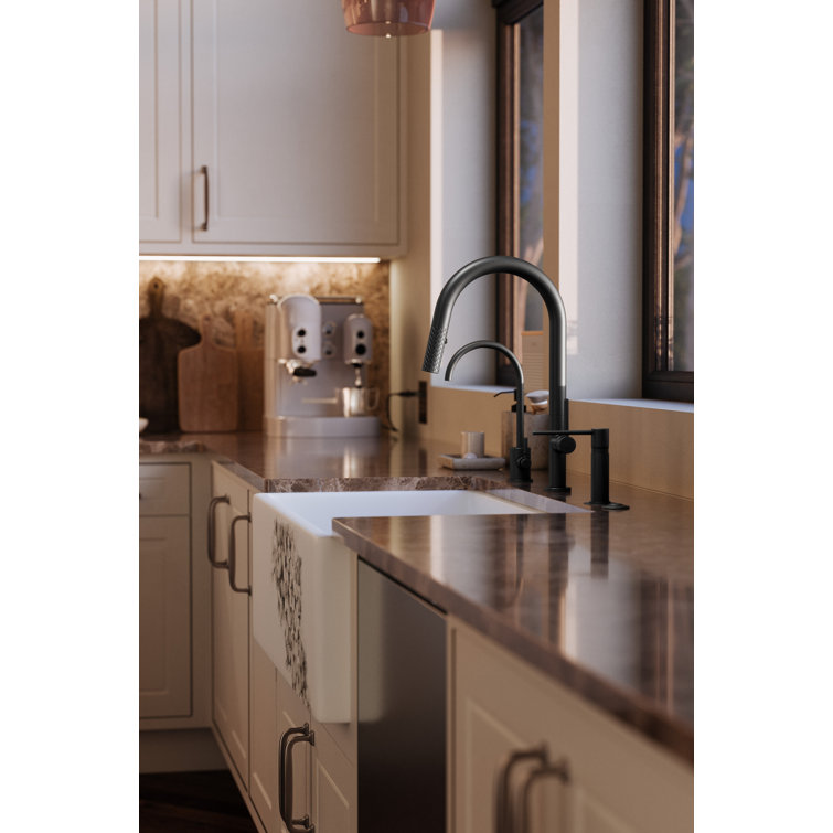 Polished Chrome Stainless Steel Kitchen Faucet with Pull-out Spray