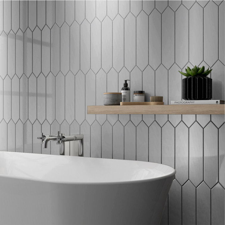 3'' x 12'' Clear Glass Diamond Mosaic Wall Tile
