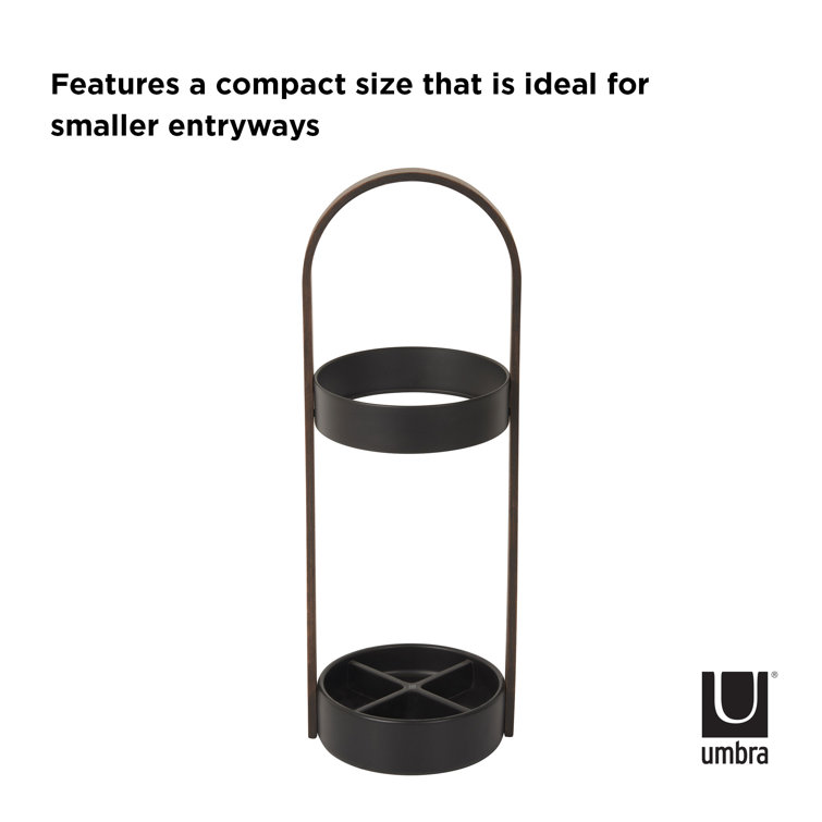 Bellwood Resin-Based Water-Resistant Umbrella Stand with Wood Veneer